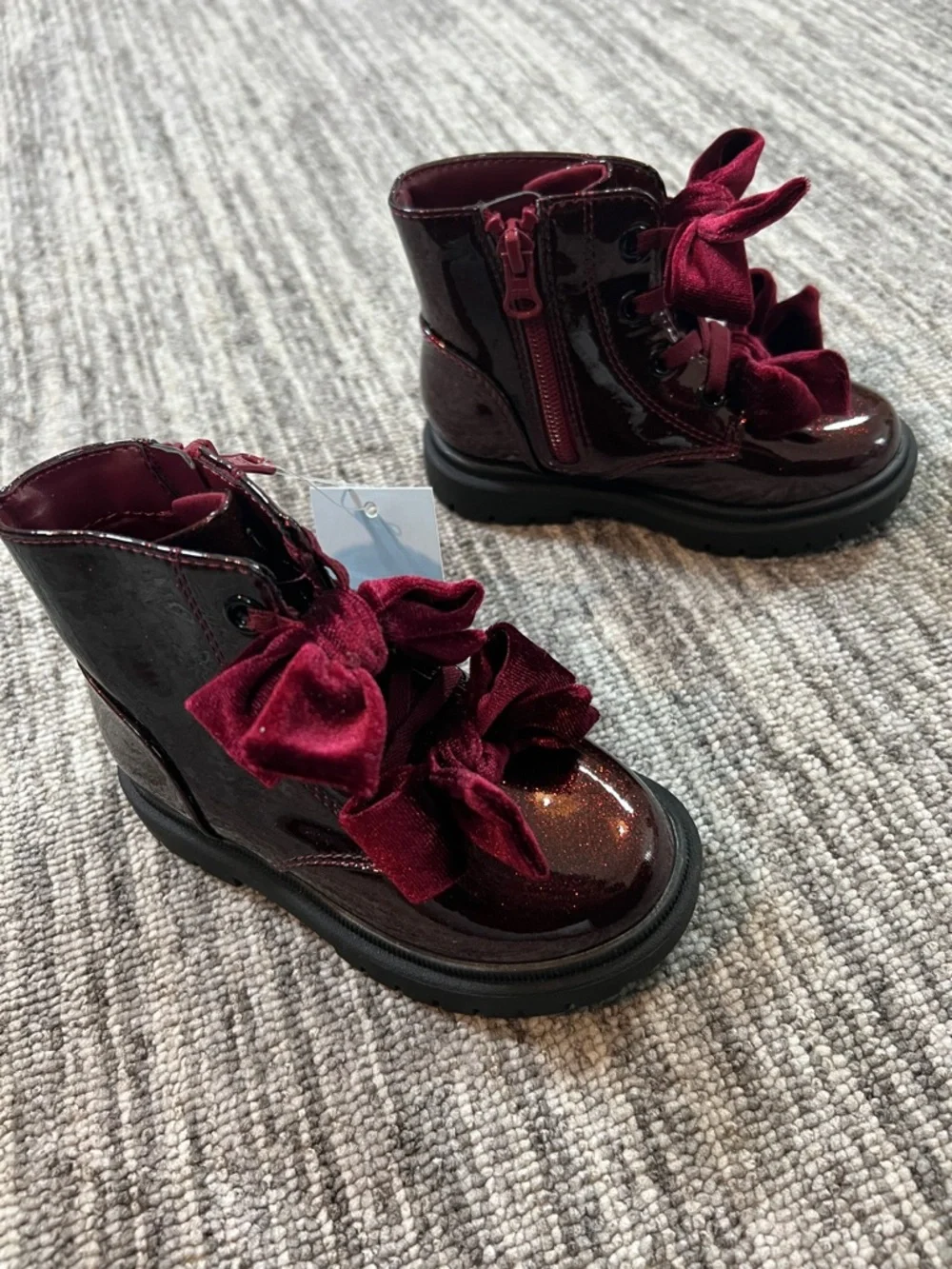 Cat & Jack Toddler Estes Shimmer Combat Boots Size 8
